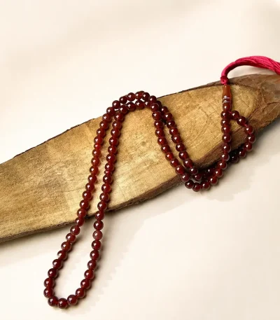 تسبیح سنگ عقیق سرخ اصلی ۱۰۱ دانه